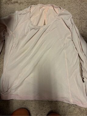 Lululemon Women’s Light Pink Striped Long-Sleeve Top